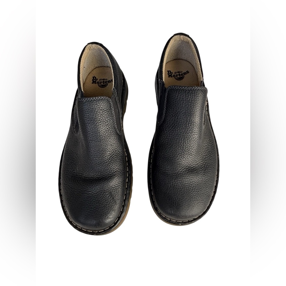 Dr. Martens Black Pebbled Leather Slip-On Loafers